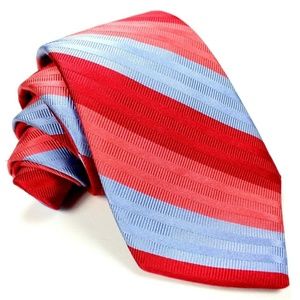 Paul Fredrick Striped Necktie Red Blue Silk Tie